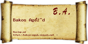 Bakos Agád névjegykártya