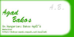 agad bakos business card